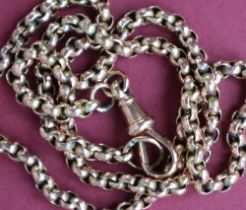 A 9ct yellow gold necklace with textured circular links and a lobster clasp, 41cm long,