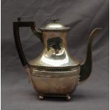 A late Victorian silver hot water pot, with a gadrooned body, London,