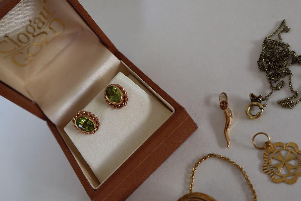A pair of Clogau 9ct gold peridot set earrings, - Image 2 of 6