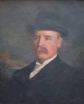 George F Harris Head and shoulders portrait of a gentleman Oil on canvas Signed and dated 1904 60 x