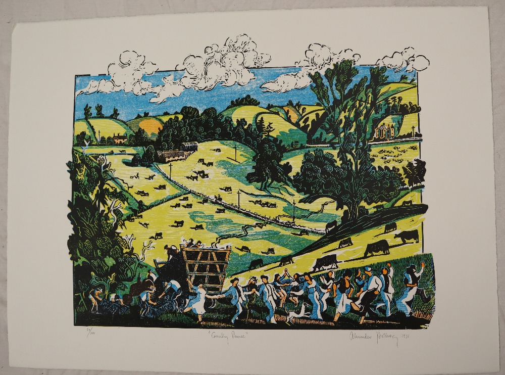 Alexander Hollweg For John Constable (Country Dance) Woodcut on paper Signed in pencil to the - Image 2 of 6
