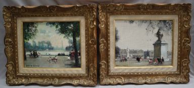 Jules R Herve Place de La Concorde Oil on canvas Signed Label verso 21 x 26cm Together with a