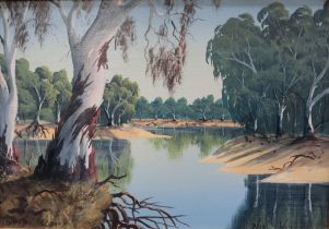 Noel Westgate "Cobram" Oil on Board Signed and card verso 20 x 29cm