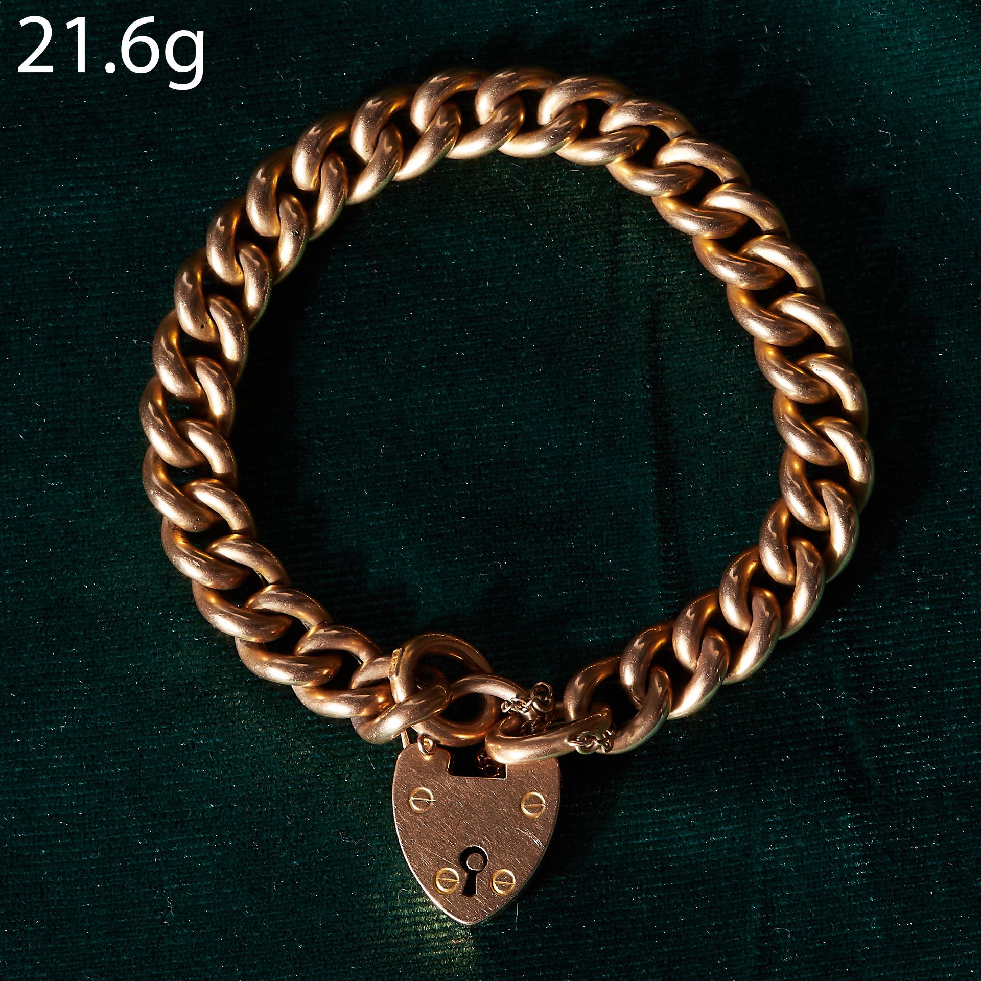 CURB LINK BRACELET WITH PADLOCK CLASP,