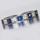 SAPPHIRE AND DIAMOND ETERNITY RING