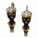 PAIR OF ENAMEL BLACKAMOOR EARRINGS