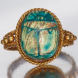 FAIENCE SCARAB RING