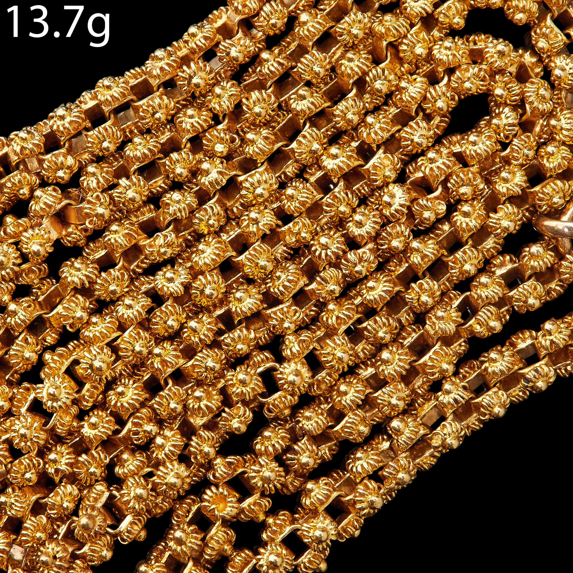 ANTIQUE TRICHINOPOLY GOLD NECKLACE.