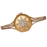 ANTIQUE GOLD AND DIAMOND WATCH BANGLE