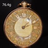 ANTIQUE GOLD OPEN FACED POCKET WATCH