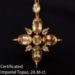 ANTIQUE VIBRANT IMPERIAL TOPAZ CROSS PENDANT