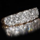 IMPRESSIVE ANTIQUE DIAMOND FIVE STONE RING