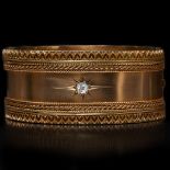 VICTORIAN DIAMOND WIDE HINGED BANGLE