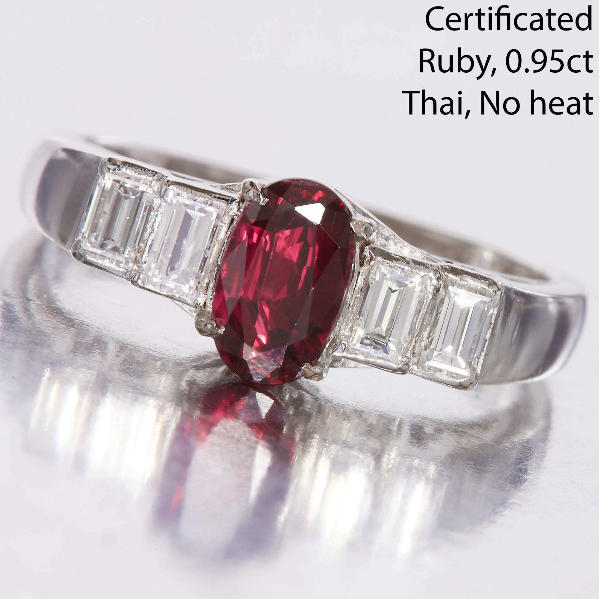 CERTIFICATED RUBY AND DIAMOND RING