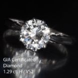 IMPRESSIVE GIA CERTIFICATED DIAMOND SOLITAIRE RING.