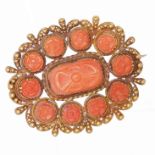 VICTORIAN CORAL CAMEO BROOCH