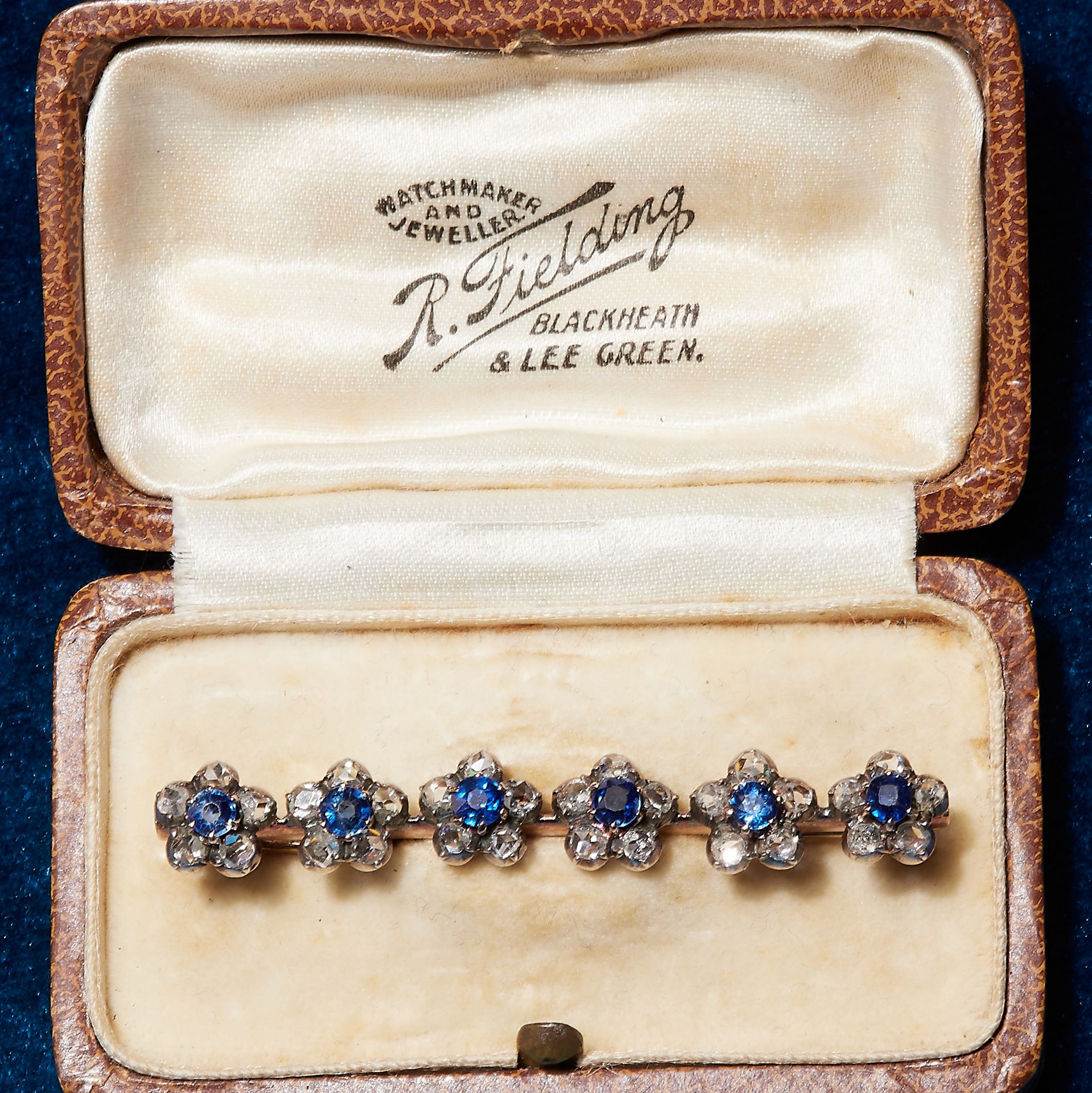 IMPRESSIVE VICTORIAN DIAMOND AND SAPPHIRE FLORAL BAR BROOCH - Image 2 of 2