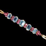 AQUAMARINE AND RUBY BRACELET