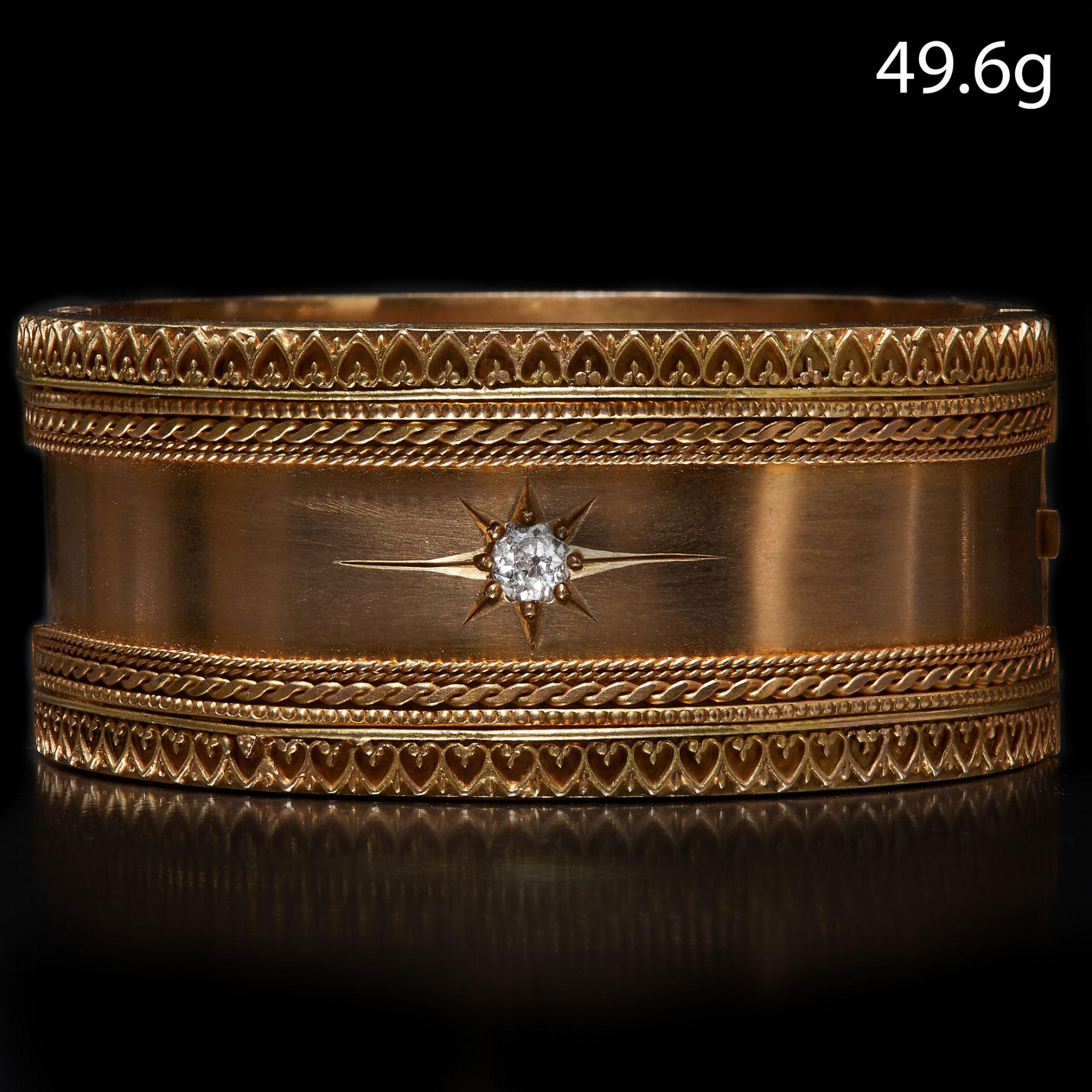 VICTORIAN DIAMOND WIDE HINGED BANGLE