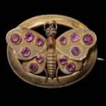 VICTORIAN AMETHYST BUTTERFLY BROOCH