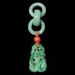 JADE AND CORAL DROP PENDANT