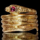 FINE ANTIQUE SNAKE RING