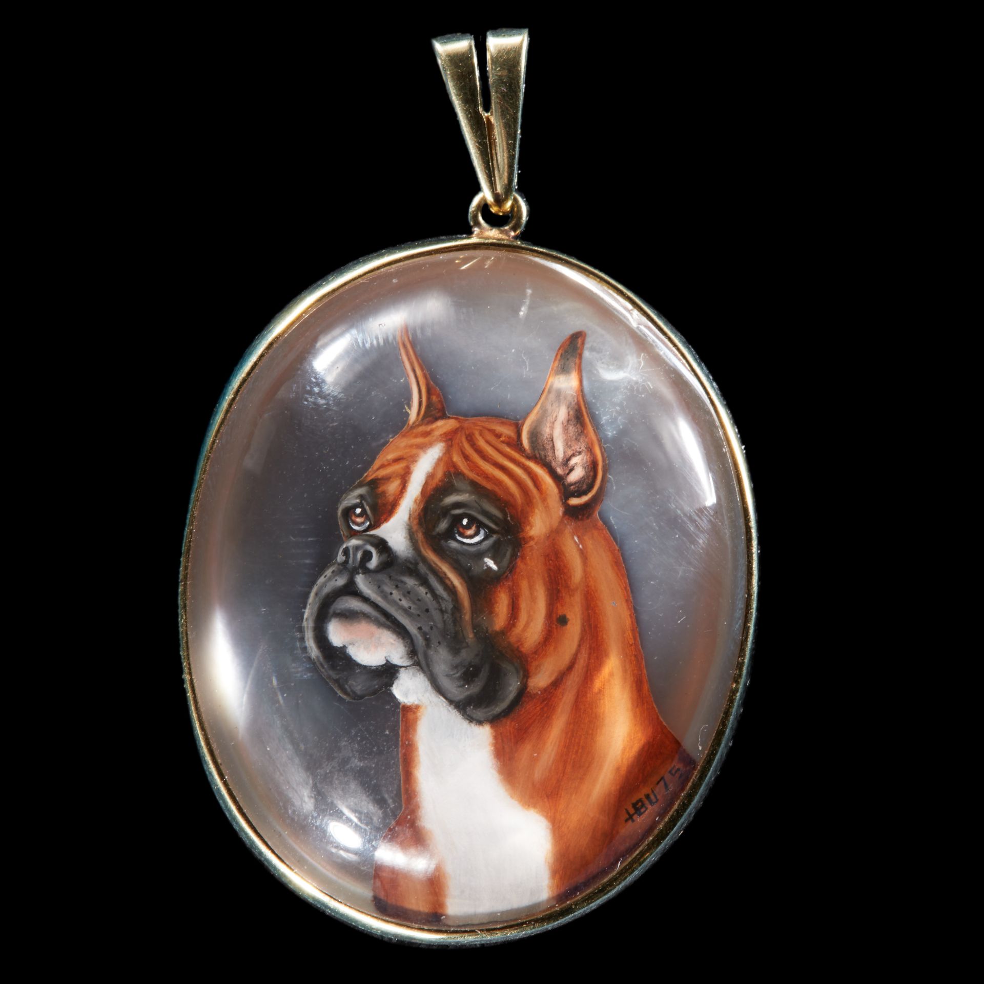 LARGE ESSEX CRYSTAL DOG PENDANT