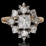 MAGNIFICENT GEORGIAN DIAMOND CLUSTER RING