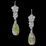 IMPRESSIVE EDWARDIAN OPALS AND DIAMOND EARRINGS