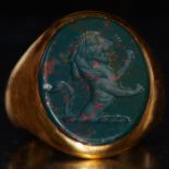 BLOODSTONE INTAGLIO SEAL RING