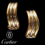 CARTIER, PAIR OF BI-COLOR HOOP EARRINGS