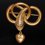 VICTORIAN DIAMOND SNAKE DROP BROOCH