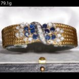 IMPRESSIVE HEAVY SAPPHIRE AND DIAMOND BRACELET