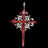 MAGNIFICENT RARE 18TH CENTURY GEM SET CROSS PENDANT OF THE MILITARY ORDER OF ST JAMES