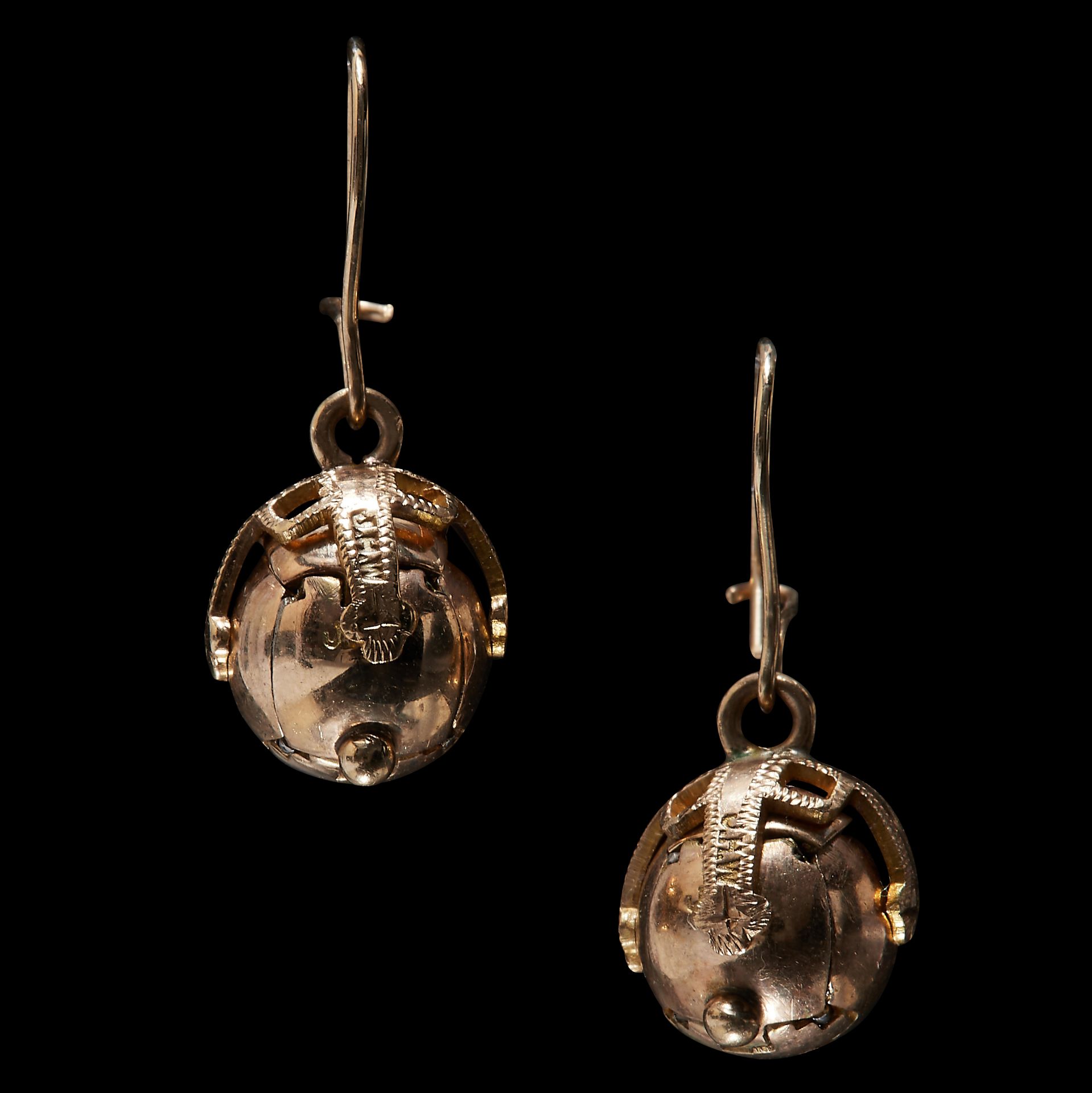 PAIR OF MASONIC BALL EARRINGS - Image 2 of 2