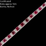 IMPORTANT CERTIFICATED ART-DECO BURMA RUBY AND DIAMOND BRACELET