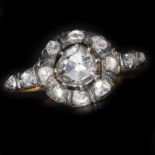 FINE GEROGIAN DIAMOND CLUSTER RING