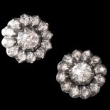 FINE PAIR OF GEORGIAN DIAMOND STUD EARRINGS