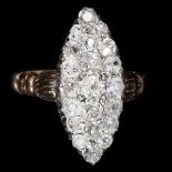 MARQUISE SHAPED DIAMOND CLUSTER RING