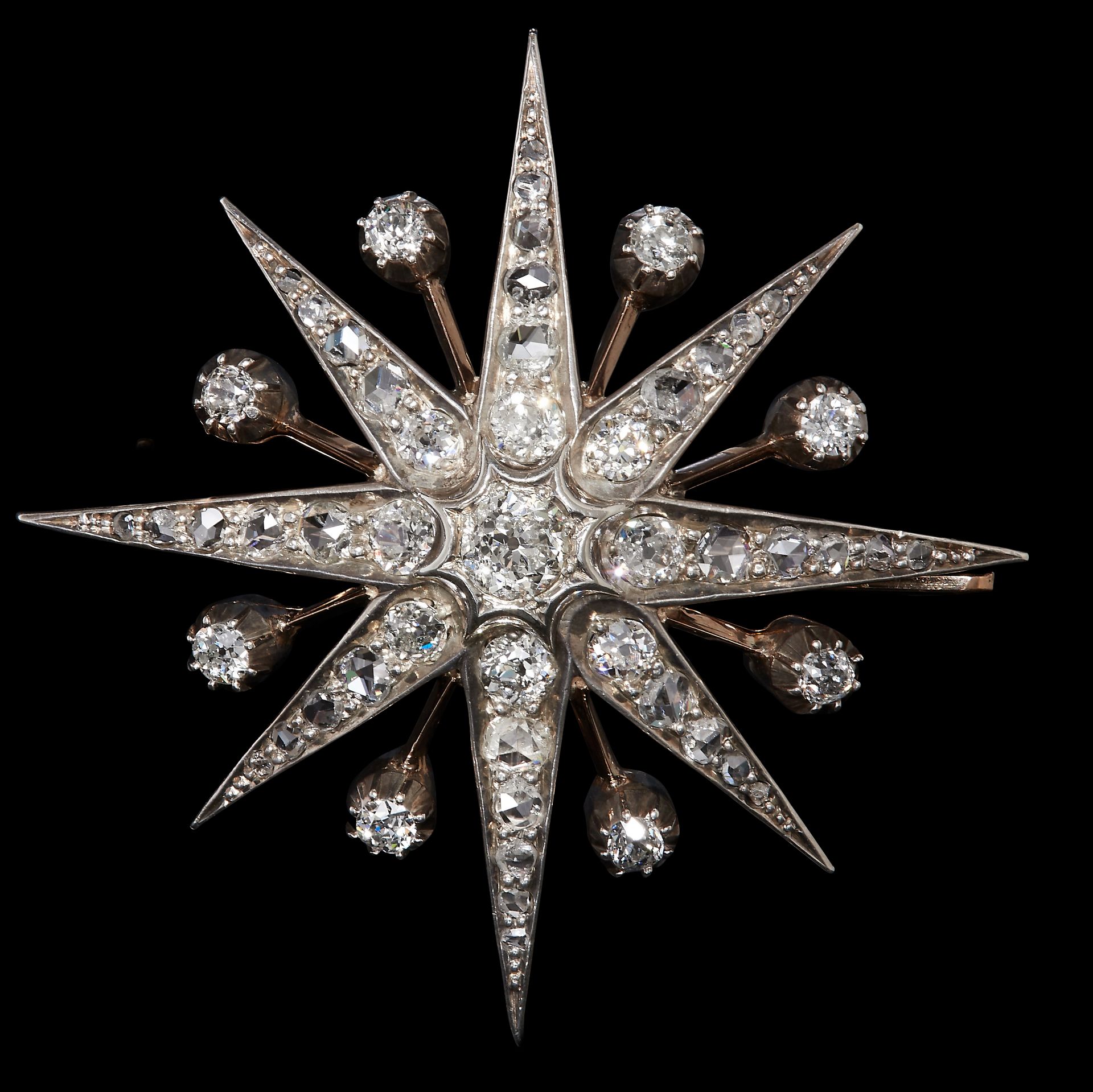 VICTORIAN DIAMOND STAR BROOCH