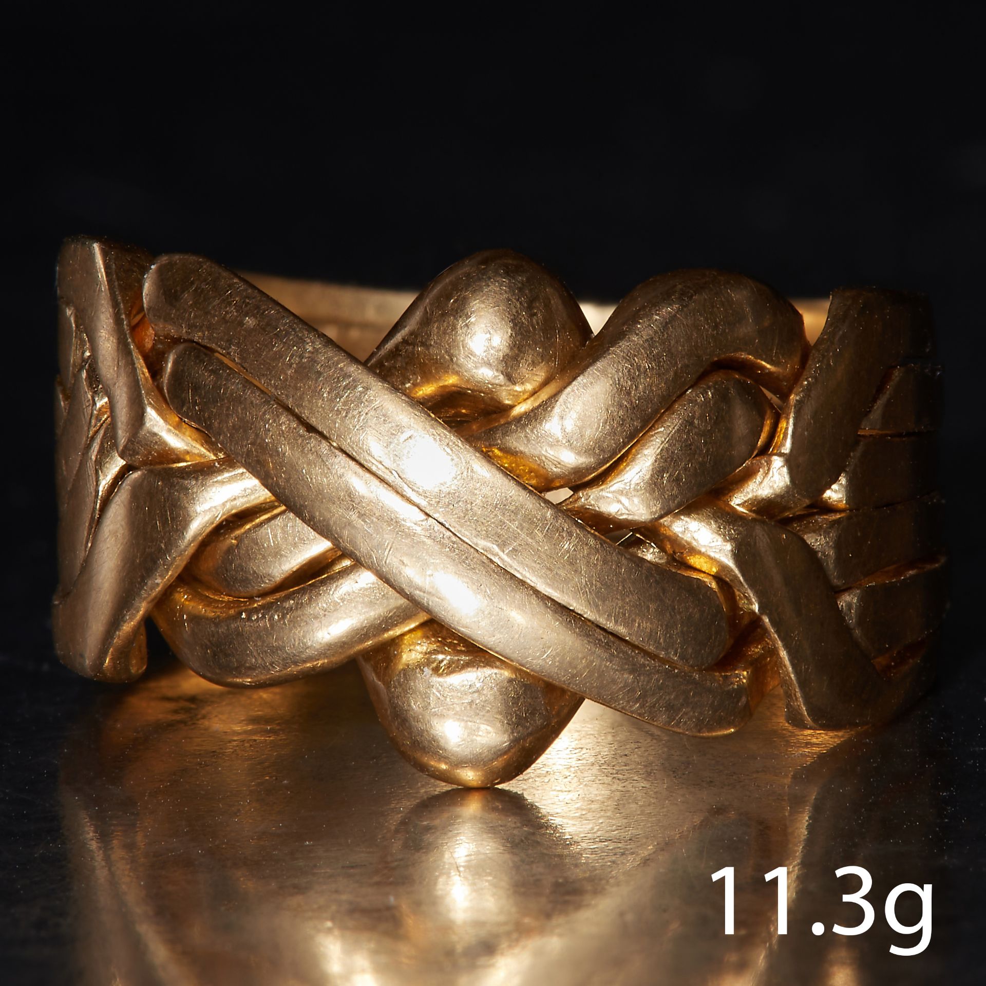 RARE GOLD 6 BAND PUZZLE RING