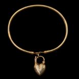 SPRUNG BANGLE WITH HEART PADLOCK CLASP