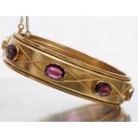 ANTIQUE VICTORIAN GARNET ETERNITY HINGED BANGLE