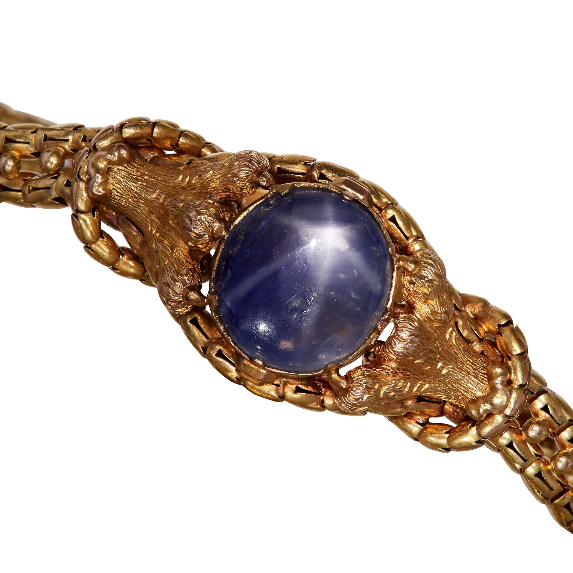 IMPRESSIVE CERTIFICATED ANTIQUE CEYLON BLUE STAR SAPPHIRE BRACELET