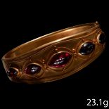 ANTIQUE VICTORIAN GARNET HINGED BANGLE