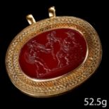 RARE LARGE CARVED INTAGLIO PENDANT