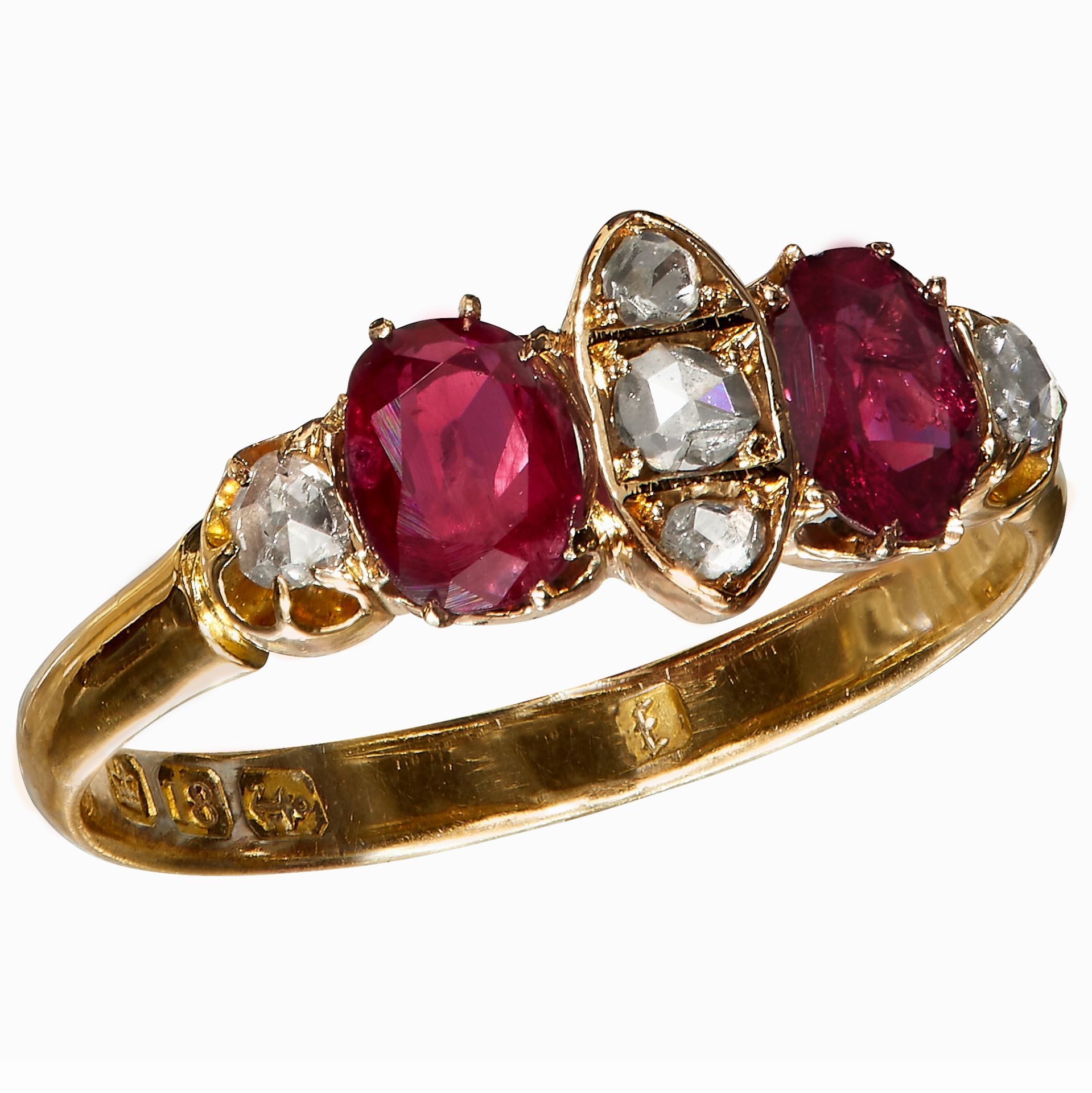 ANTIQUE RUBY AND DIAMOND RING