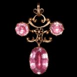 ANTIQUE PINK TOPAZ DROP PENDANT