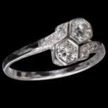 ART-DECO DIAMOND TWIST RING