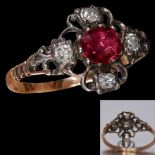 GEORGIAN RUBY AND DIAMOND RING